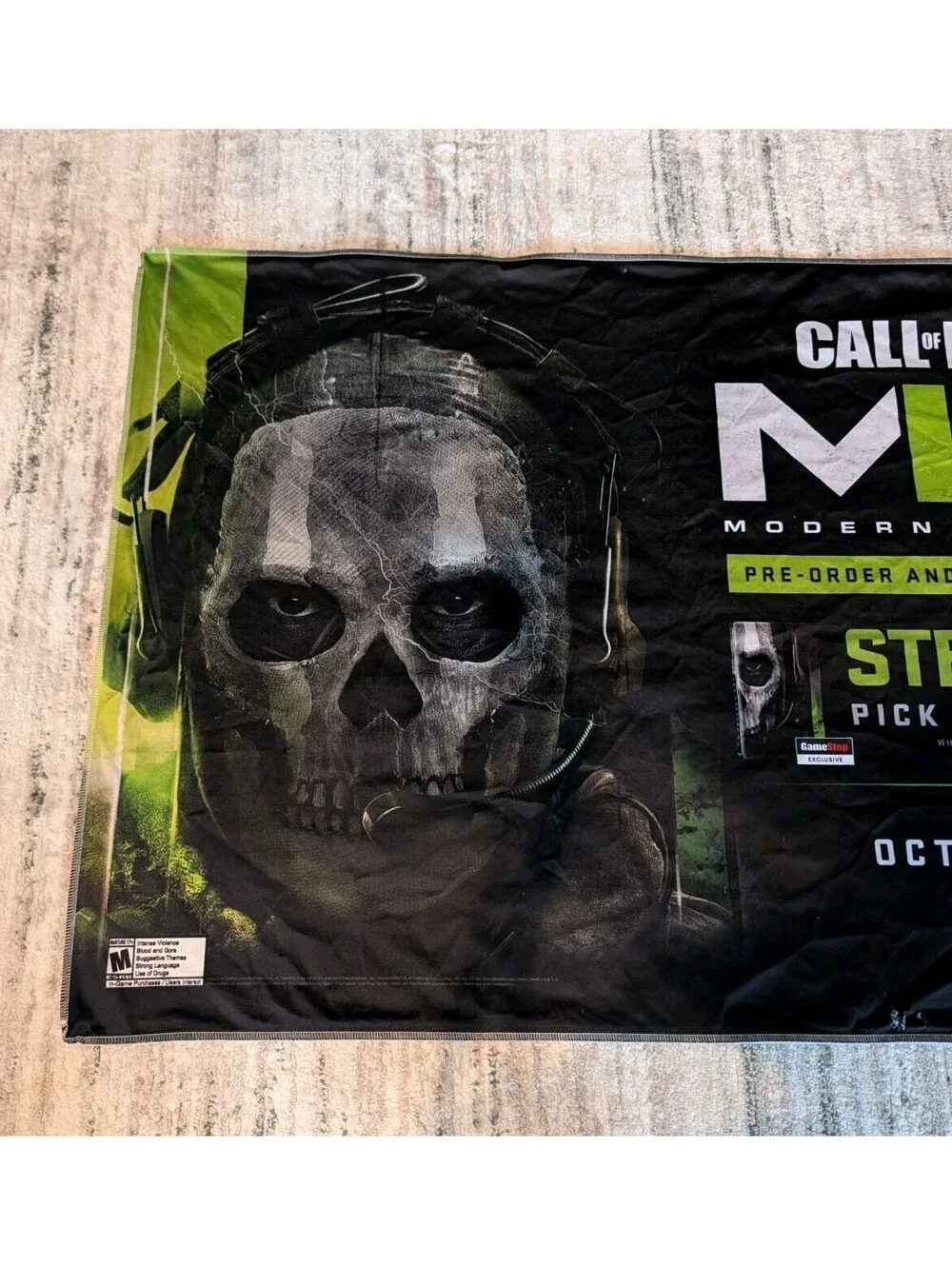 Call Of Duty MWII Modern Warfare II Ghost Steelbook Promo Banner Flag 48x35 Rare